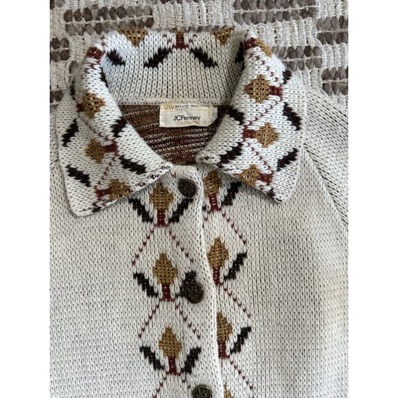 VTG 70's JC Penney Sweater Poncho Cape Women's Dutch Fall One Size Boho Academia - Picture 3 of 13